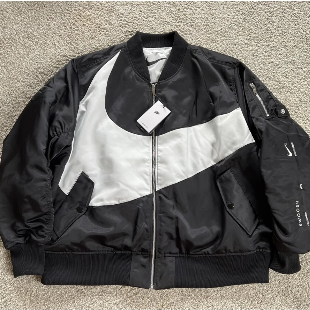 Nike Sportswear Big Swoosh Therma-Fit Reversible Black Bomber DD6055-010 Sizes